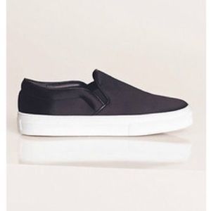 Celine Satin Slip On Sneakers in Black